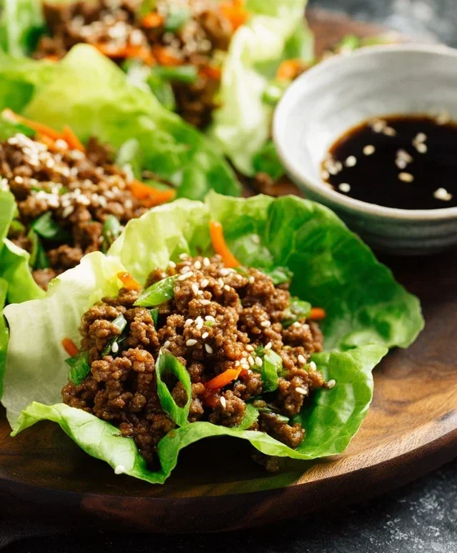 Asian Style Ground Beef Lettuce Wraps