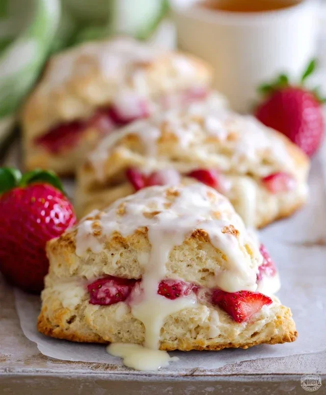 Strawberry Lemon Cream Scones