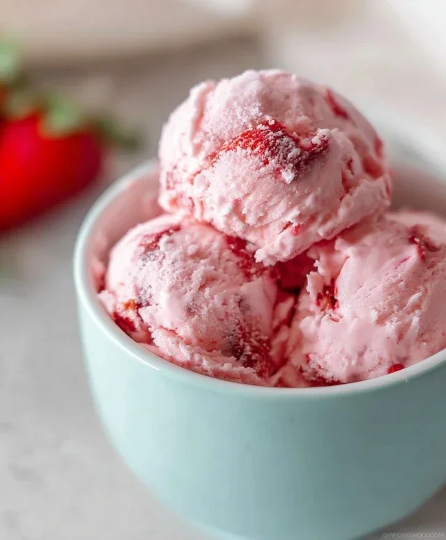 Homemade Strawberry Ice Cream