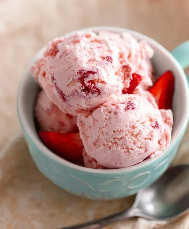 Homemade Strawberry Ice Cream