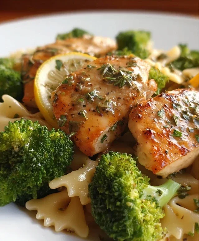 Cowboy Butter Lemon Bowtie Chicken with Broccoli Bliss