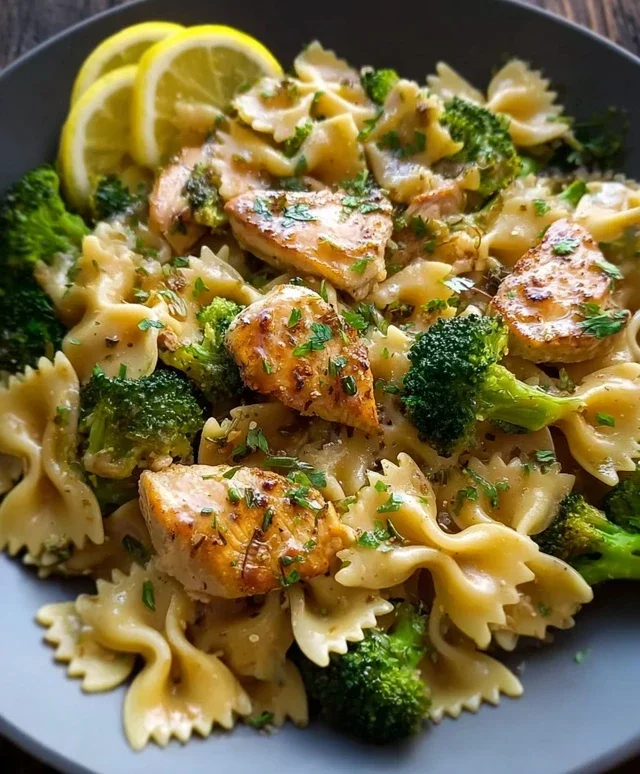 Cowboy Butter Lemon Bowtie Chicken with Broccoli Bliss