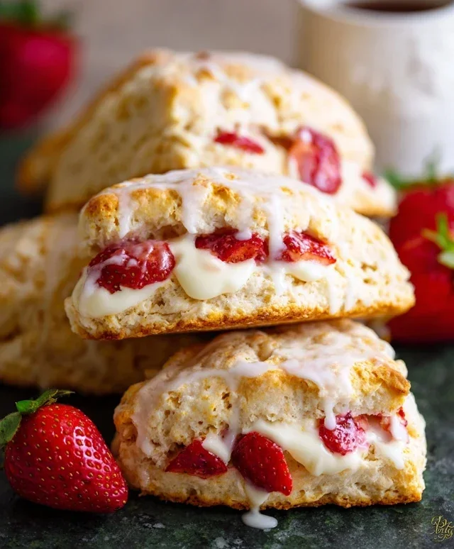 Strawberry Lemon Cream Scones