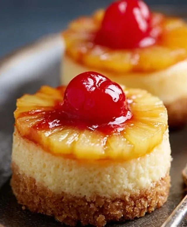 Mini Pineapple Upside-Down Cheesecakes