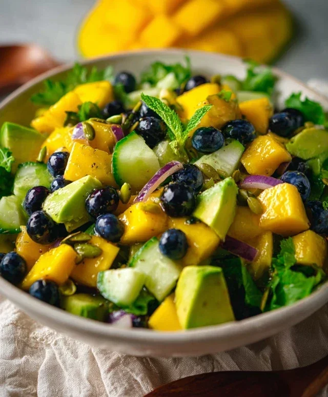 Mango Cucumber Salad with Blueberry and Avocado