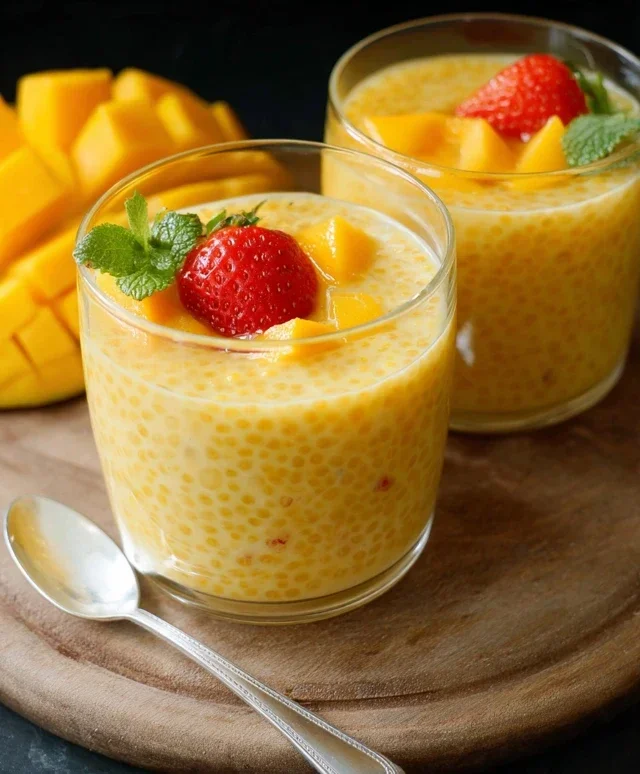 Mango Tapioca Pudding (Mango Sago)