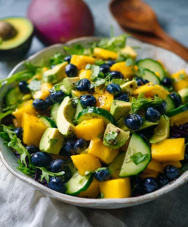 Mango Cucumber Salad with Blueberry and Avocado