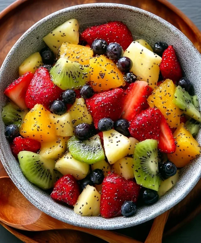 Fruit Salad with Honey-Lime Poppy Seed Dressing