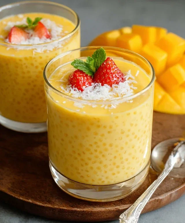 Mango Tapioca Pudding (Mango Sago)