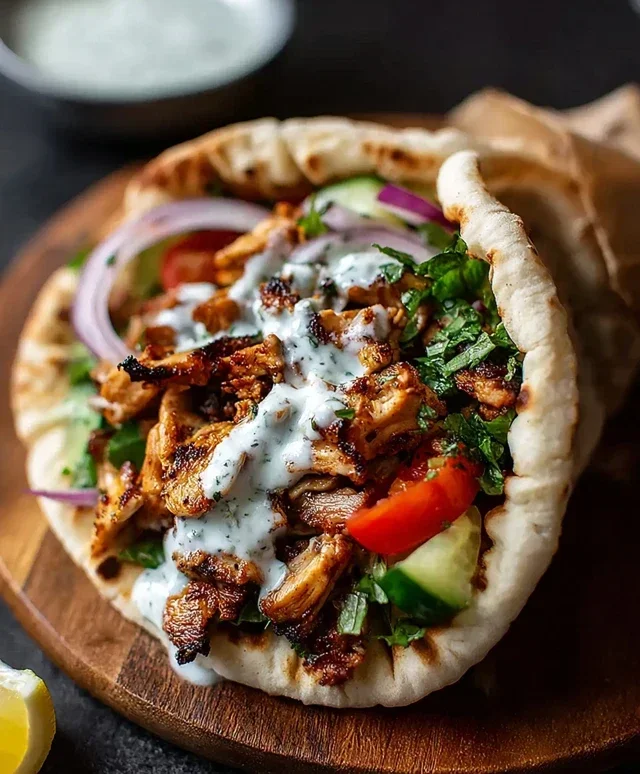 Chicken Shawarma with Garlic Sauce Recipe (Easy & Delicious)