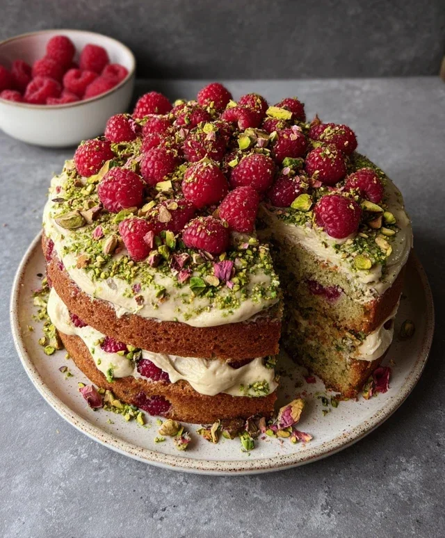 Pistachio Raspberry Cake