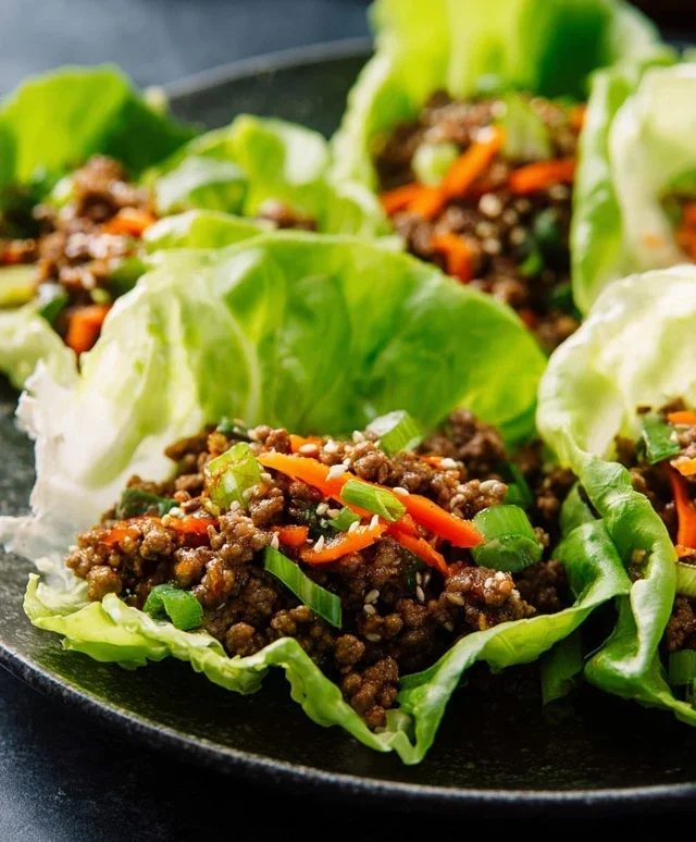 Asian Style Ground Beef Lettuce Wraps