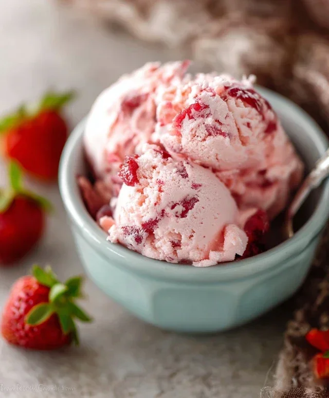 Homemade Strawberry Ice Cream