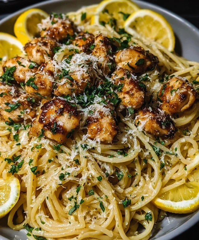 Lemon Garlic Butter Chicken Parmesan Linguine