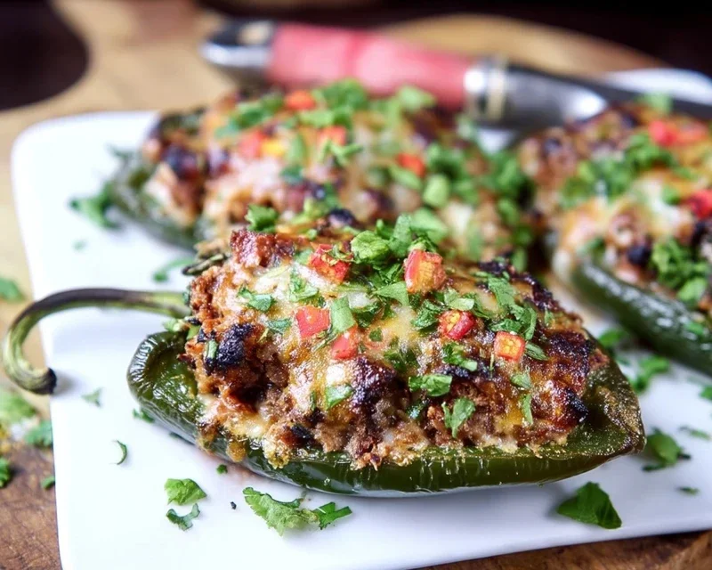 Brisket Stuffed Poblano Peppers