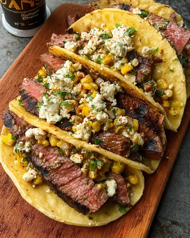 Grilled Elote Steak Tacos