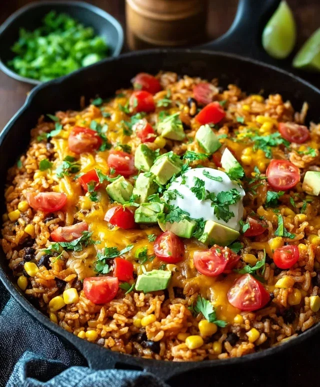 Cheesy Taco Rice Skillet