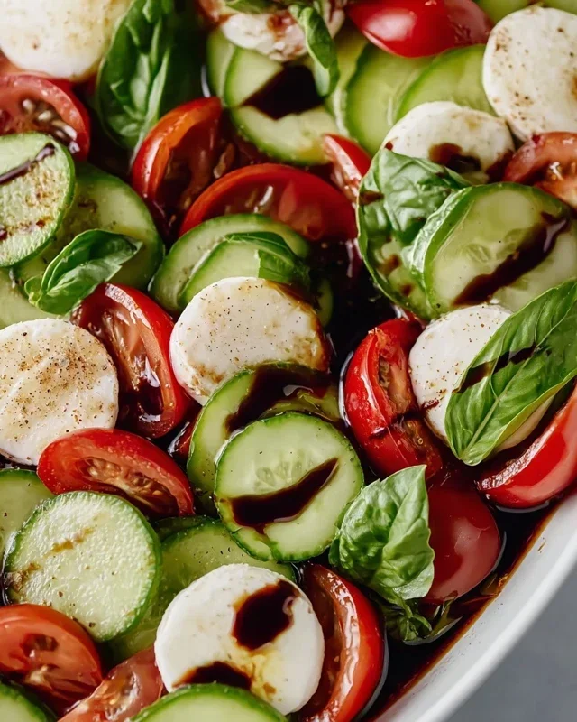 Fresh Cucumber Caprese Salad