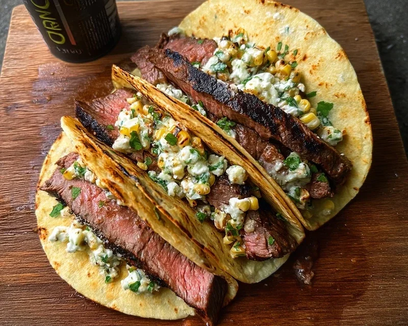 Grilled Elote Steak Tacos