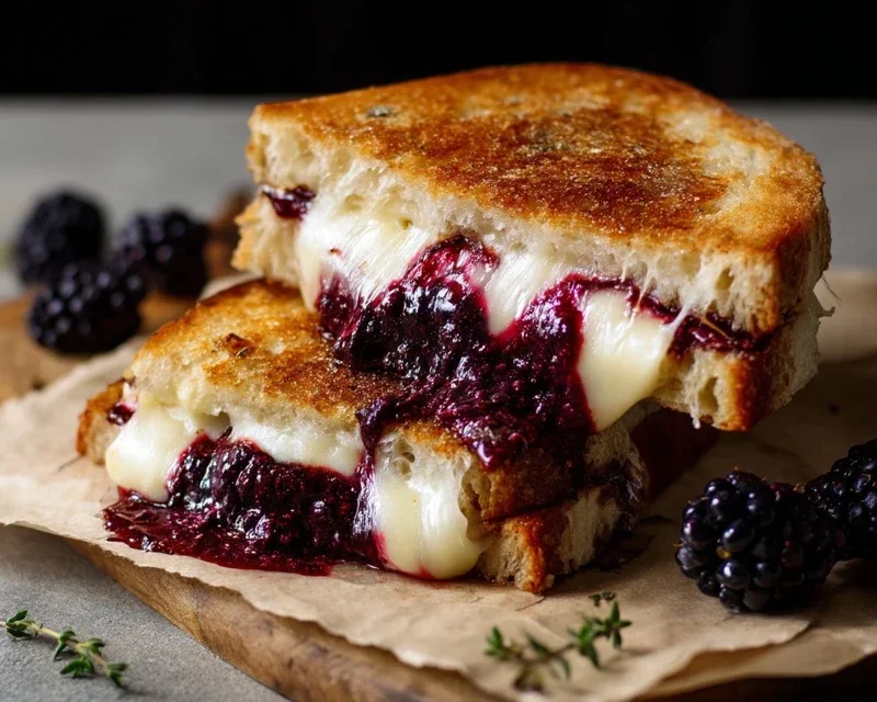 Blackberry Balsamic and Brie Grilled Cheese