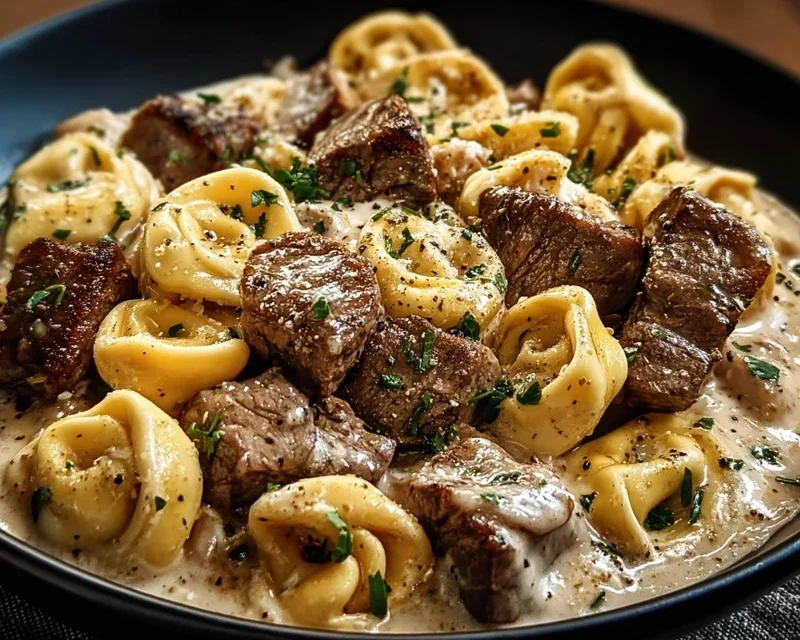 Cracked Garlic Steak Tortellini in Creamhouse Sauce Bliss