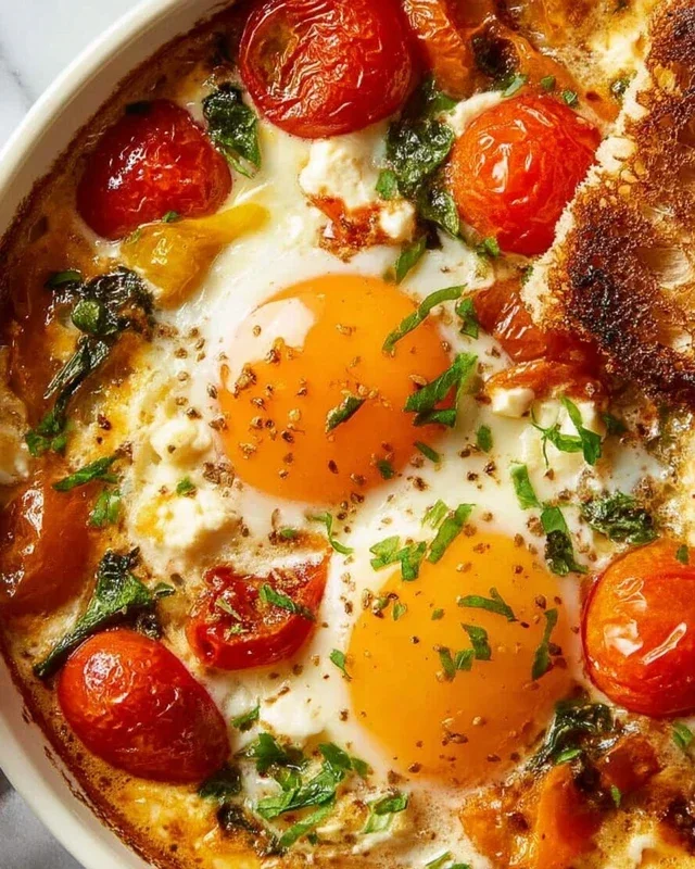 Baked Feta Eggs