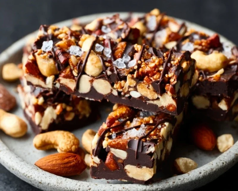 Dark Chocolate and Sea Salt Nut Bars