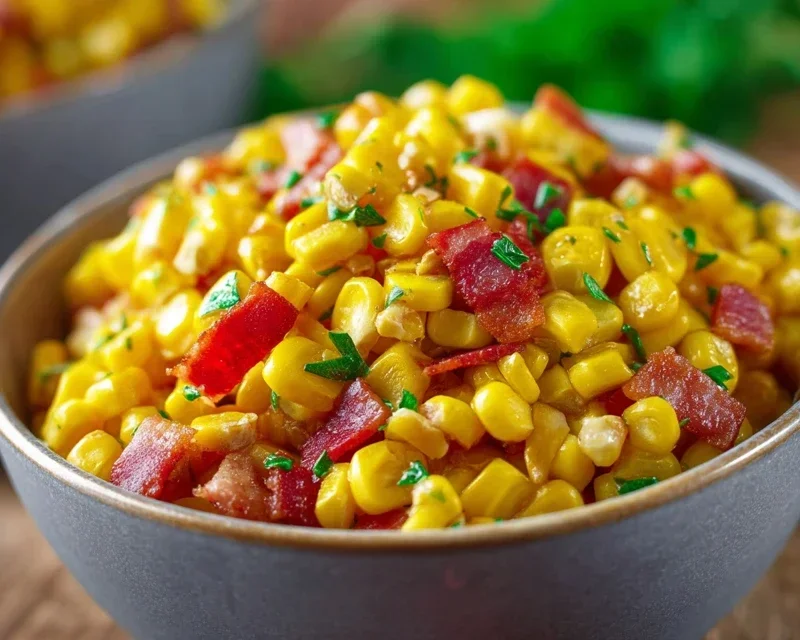 Fresh Corn and Beef Beef Bacon Side Dish
