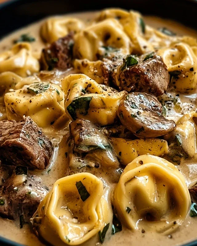 Cracked Garlic Steak Tortellini in Creamhouse Sauce Bliss
