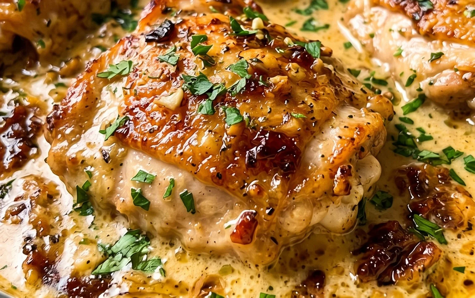 Creamy Oven Baked Chicken Thighs