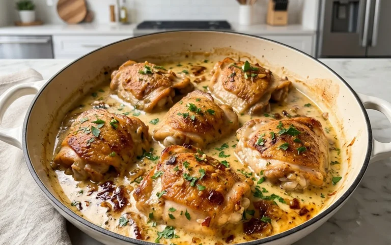 Creamy Oven Baked Chicken Thighs