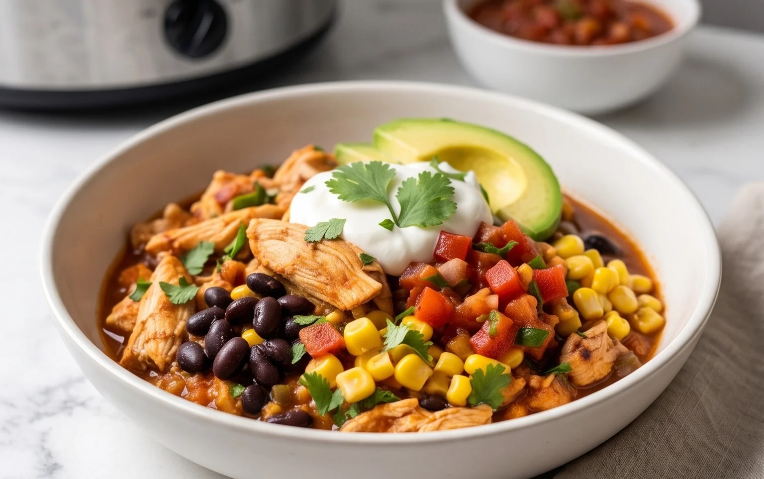 Slow Cooker Chicken Burrito Bowl