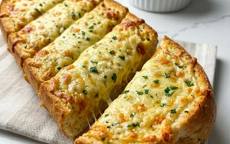 BEST CHEESY GARLIC BREAD RECIPE