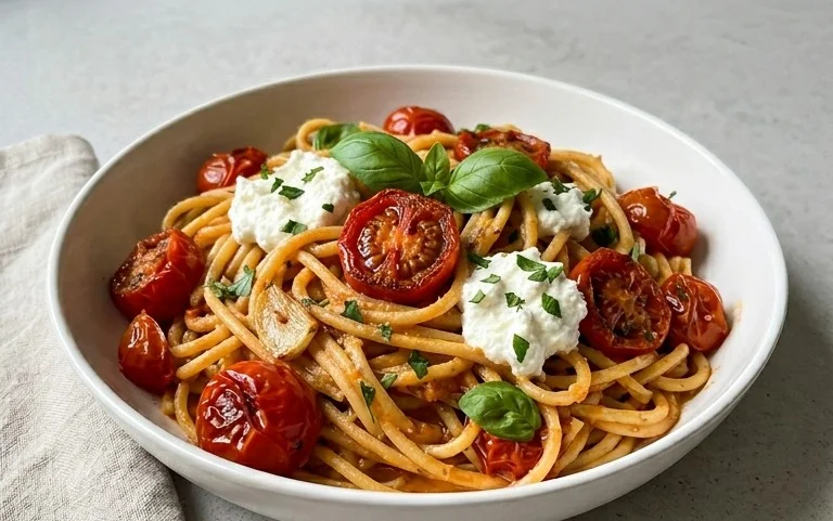Roasted Tomato and Garlic Ricotta Pasta