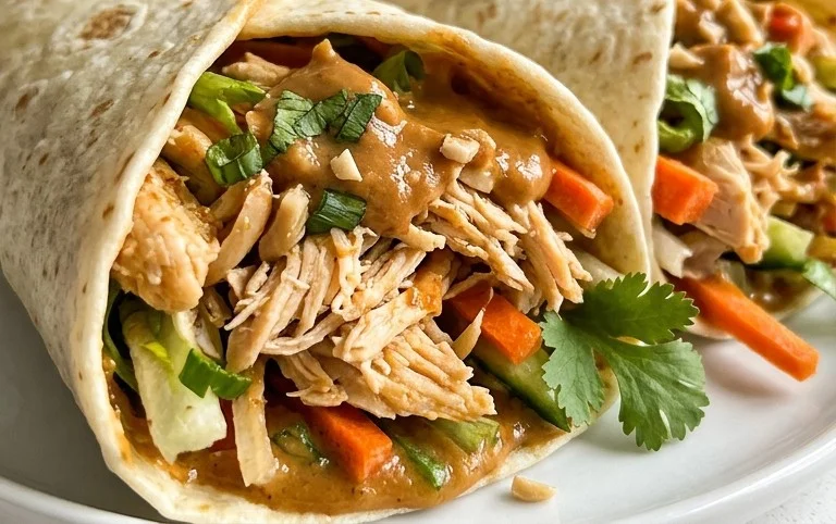 Thai Peanut Chicken Wraps