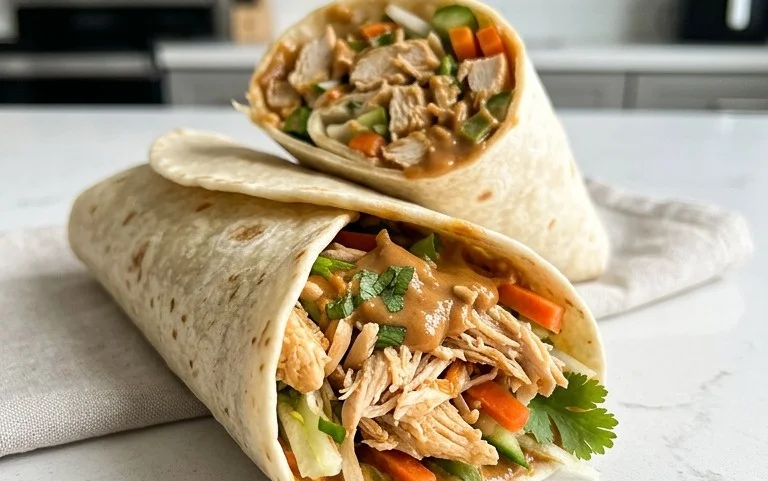 Thai Peanut Chicken Wraps