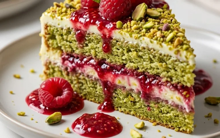 Pistachio Raspberry Cake
