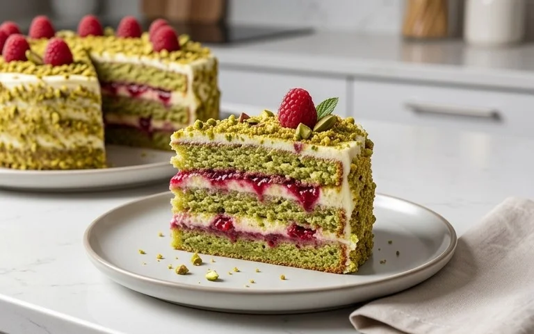 Pistachio Raspberry Cake