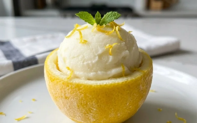 Sorbetto di Limone Dressed Up in a Frozen Lemon Shell