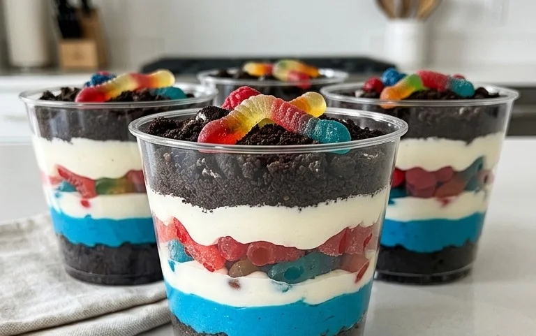 Red, White and Blue Dirt Cups