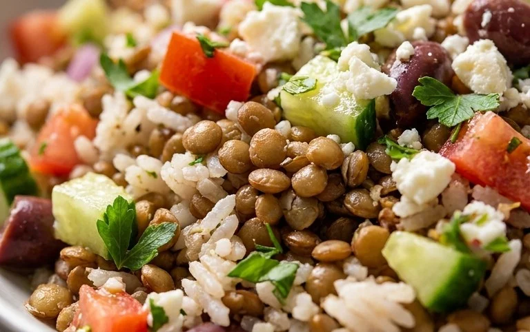 Easy Mediterranean Lentils and Rice