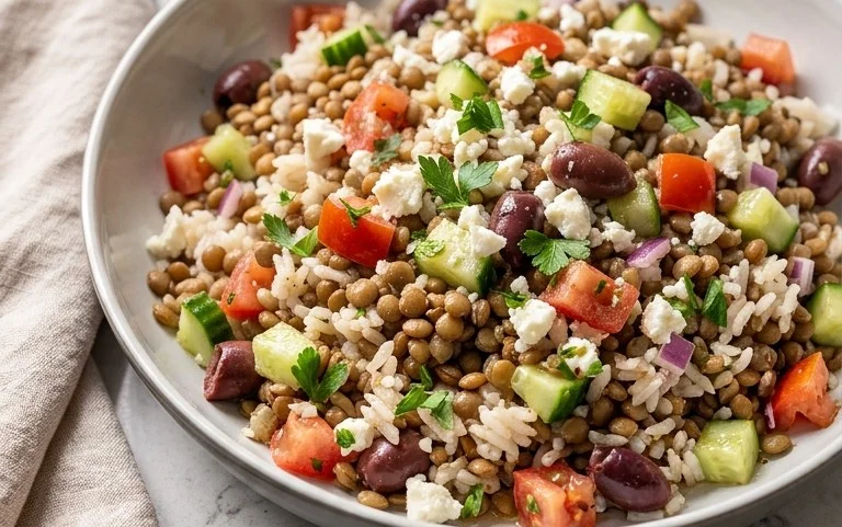 Easy Mediterranean Lentils and Rice