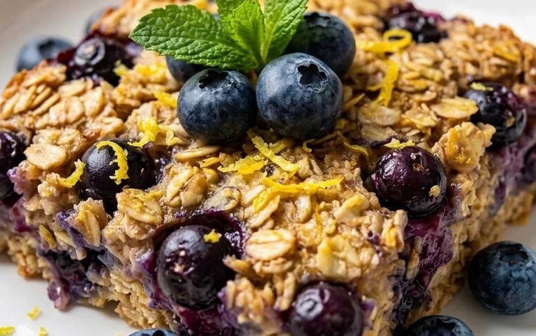 Lemon Blueberry Baked Oats