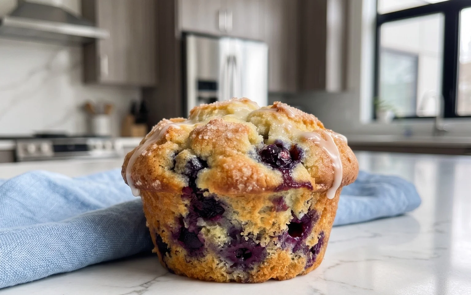 Sour Cream Blueberry Muffins