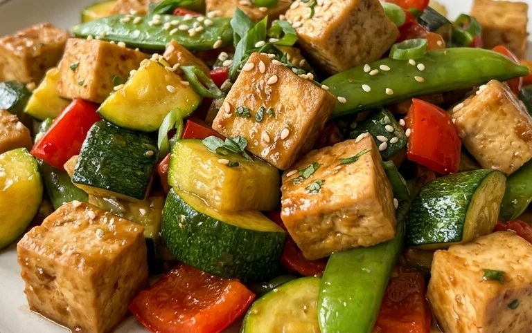 Zucchini Stir Fry With Tofu (Vegan)