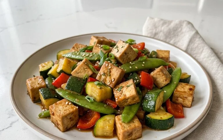 Zucchini Stir Fry With Tofu (Vegan)