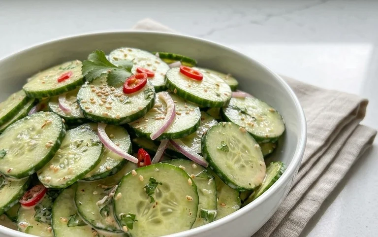Creamy Asian Cucumber Salad Bowl