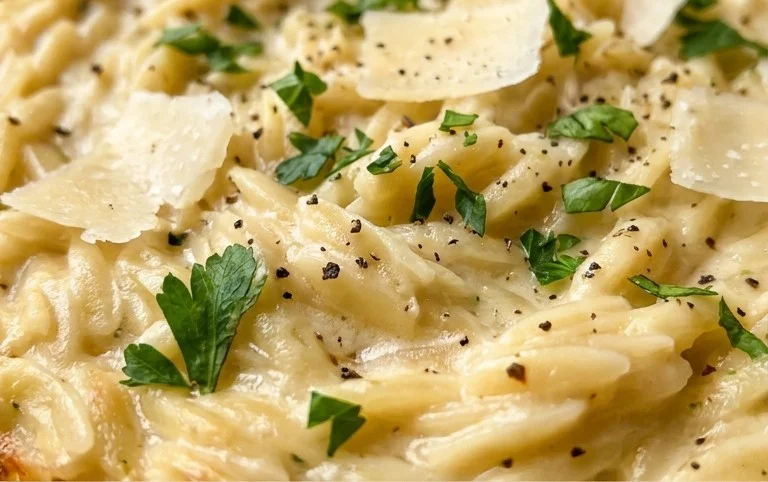Creamy Garlic Parmesan Orzo