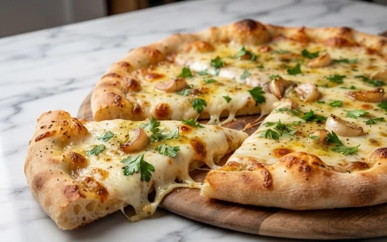 buttery garlic pizza