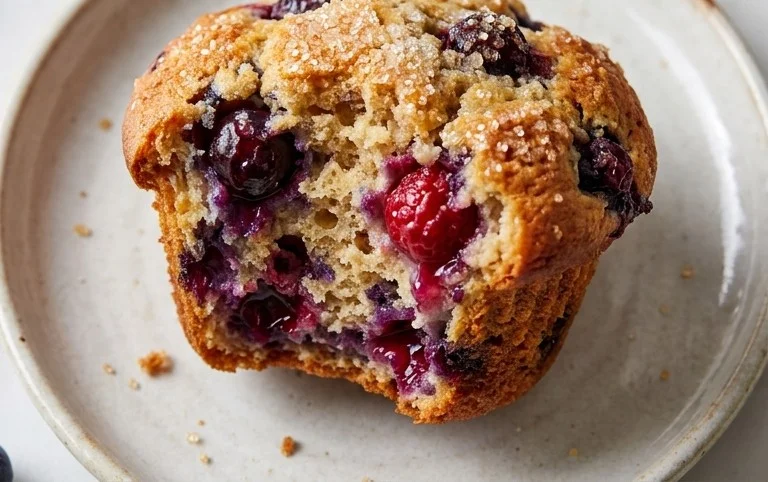 Bakery Style Mixed Berry Muffins | with Frozen Berries